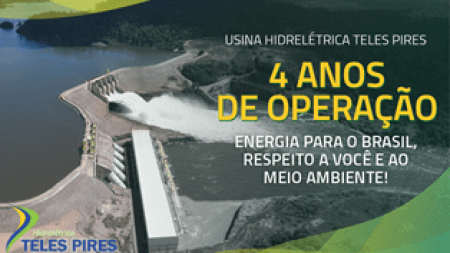 4 anos de operação da UHE Teles Pires 4 anos de operação da UHE Teles Pires